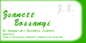 zsanett bossanyi business card