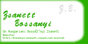 zsanett bossanyi business card